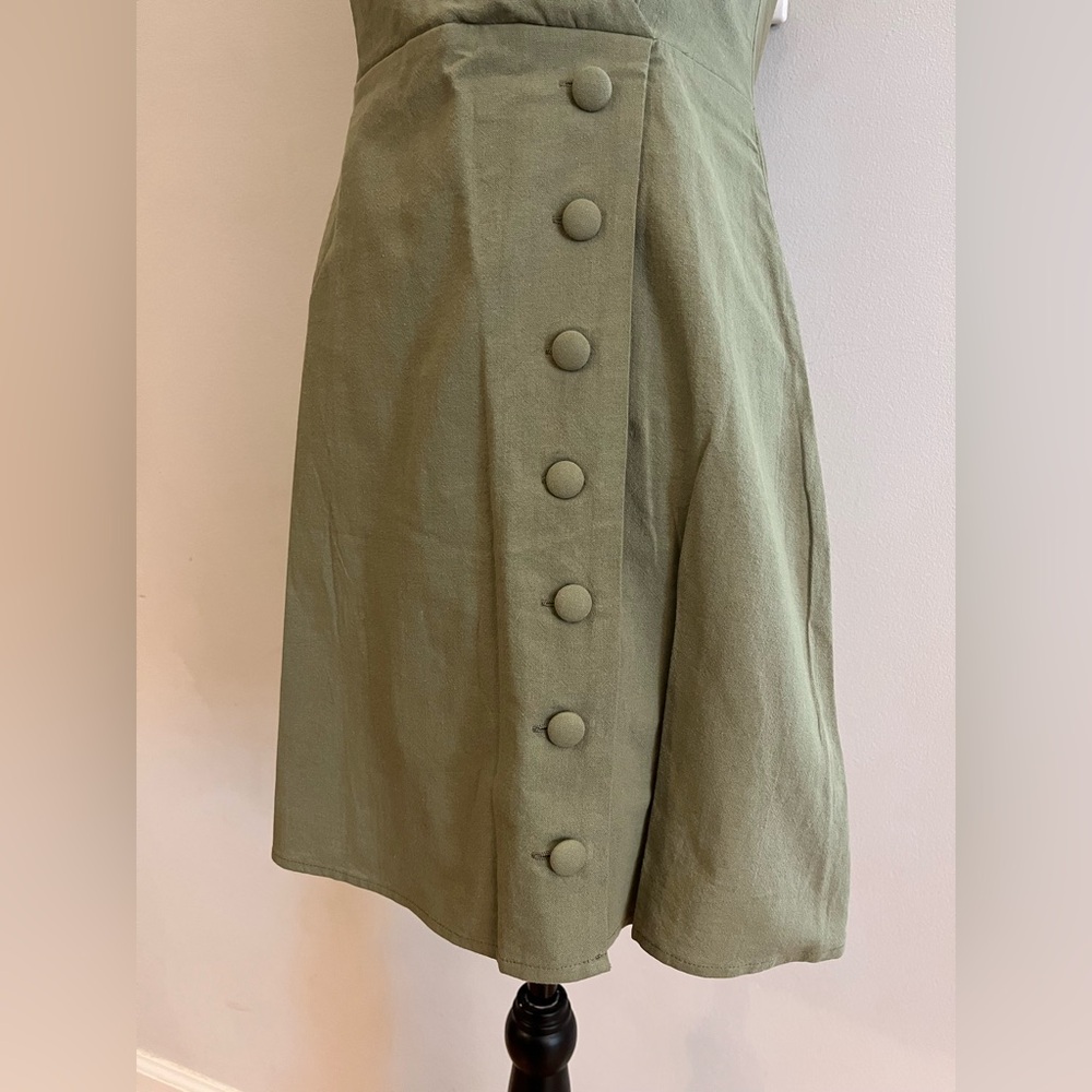 Urban Outfitters Sage Green Button Dress, size S - Picture 2 of 9